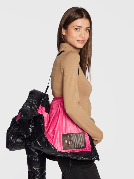 Add Add Пухено яке 6AW771 Черен Regular Fit