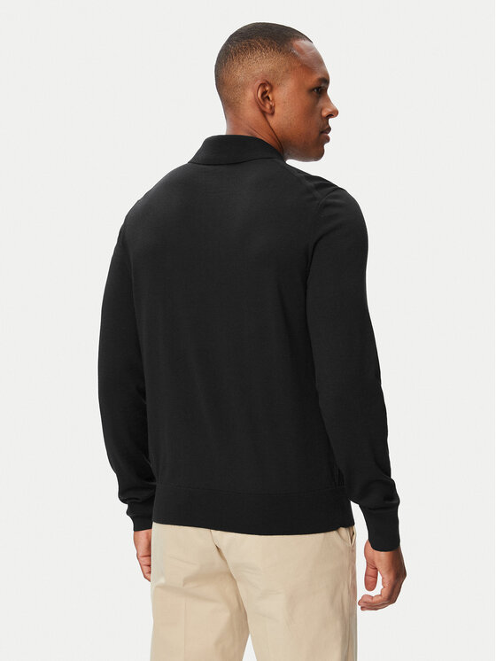 BOSS BOSS Тениска с яка и копчета H-Lancione 50565503 Черен Regular Fit