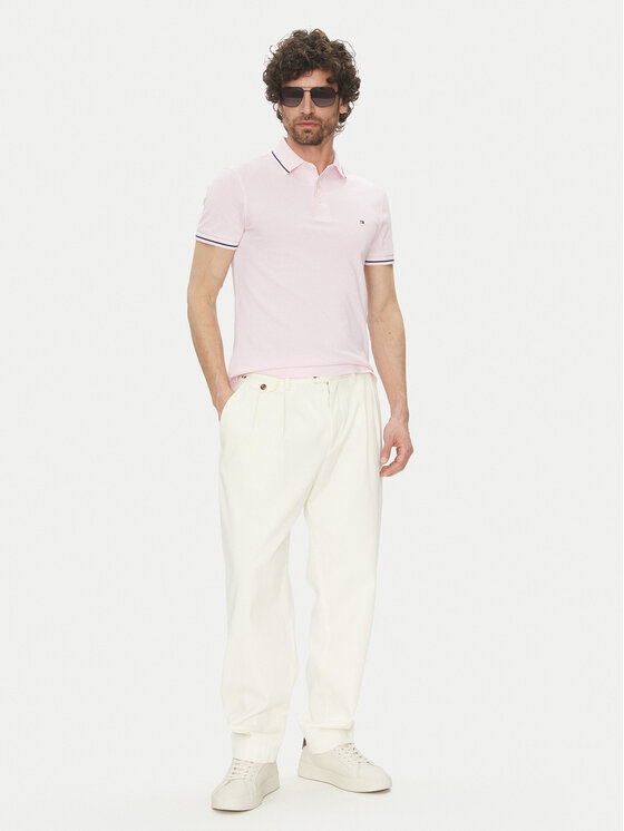 Tommy Hilfiger Tommy Hilfiger Polo MW0MW39993 Różowy Slim Fit