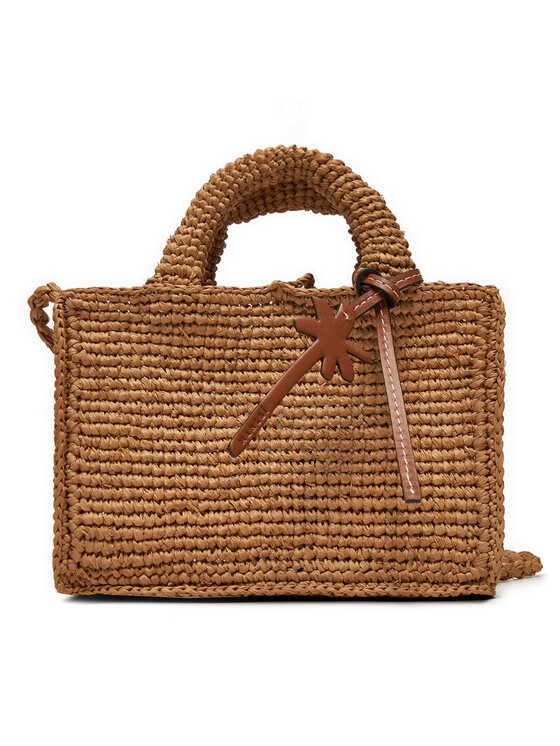 Manebi Manebi Geantă Handcrafted Raffia Sunset Bag Mini V 2.2 CO Bej
