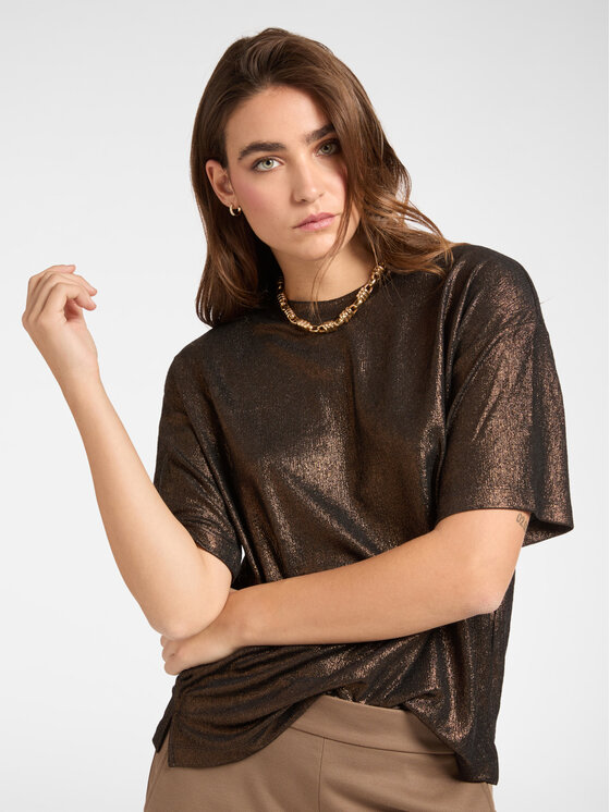 Elena Mirò Elena Mirò T-Shirt G250Z100509N032 Brązowy Boxy Fit