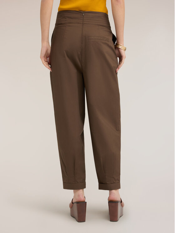 Motivi Motivi Spodnie materiałowe P02DQ004639N035 Brązowy Baggy Fit