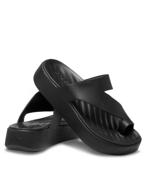 Crocs Crocs Джапанки Getaway Platform Toe Loop 210834 Черен