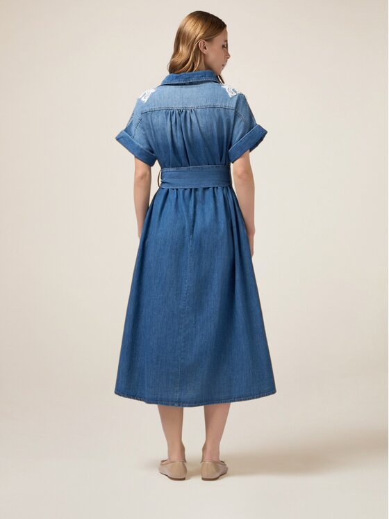 Oltre Oltre Vestito da giorno 7700J000791N024 Turchese A-Line Fit