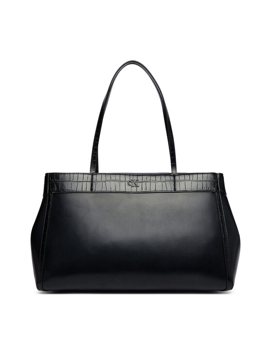 Calvin Klein Calvin Klein Дамска чанта Ck Croc Snap Large Tote LV04F3904G Черен