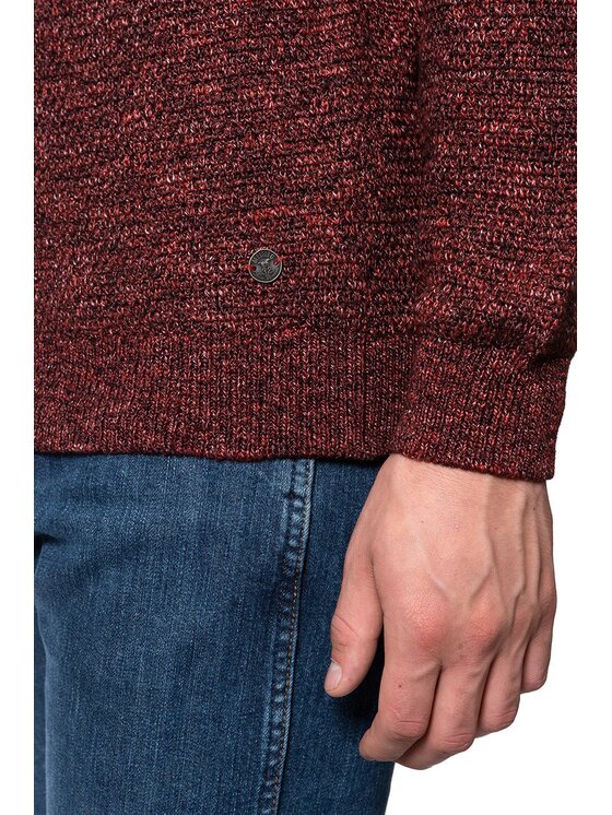 Mustang Mustang Sweter MULINE JUMPER Czerwony Regular Fit