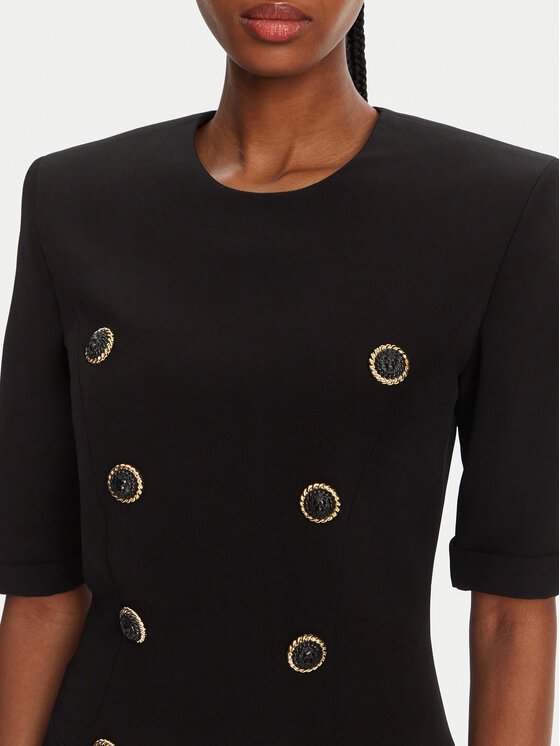 Balmain Balmain Koktel haljina DF1R7330VB00 Crna Regular Fit