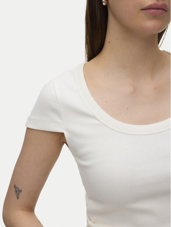 Vero Moda Vero Moda T-Shirt Chloe 10344953 Biały Slim Fit