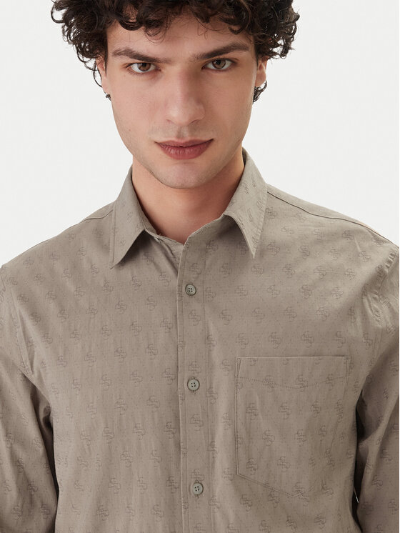 Guess Guess Koszula M6GH18 W1713 Brązowy Regular Fit