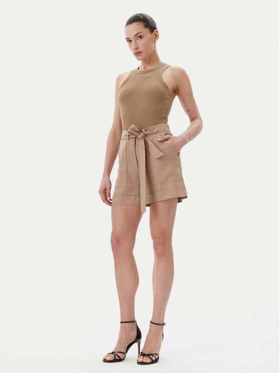 Guess Guess Pantalon scurți din material W5GD1R WG4C2 Bej Regular Fit