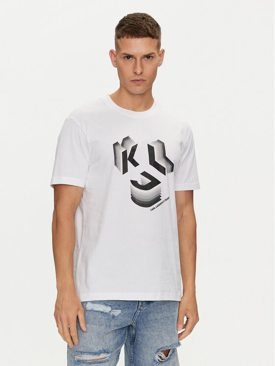 Karl Lagerfeld Jeans T-krekls 241D1708 Melns Regular Fit