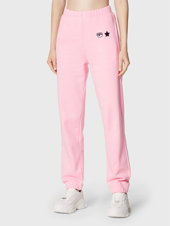 Chiara Ferragni Spodnji del trenirke 73CBAT02 Roza Relaxed Fit