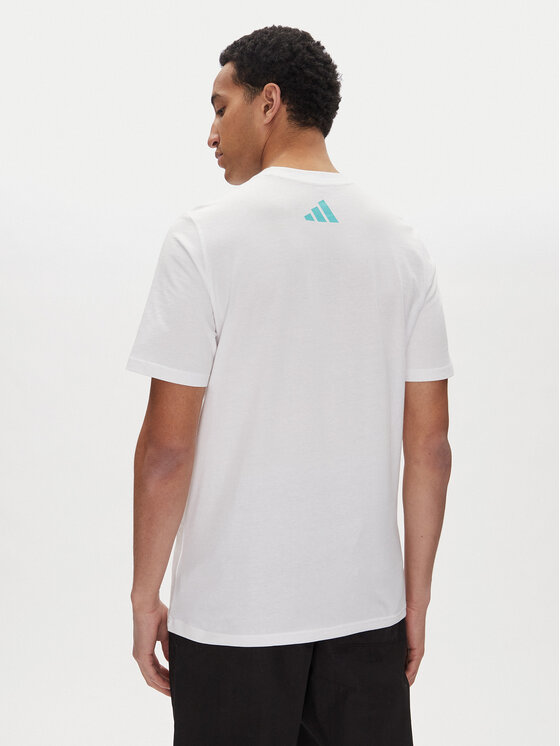 adidas adidas T-Shirt Mercedes - AMG Petronas Formula One Team DNA Graphic JV5456 Biały Regular Fit