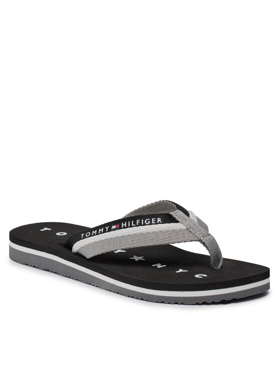 Tommy Hilfiger Tommy Hilfiger Джапанки Tommy Loves Ny Beach Sandal FW0FW02370 Сив