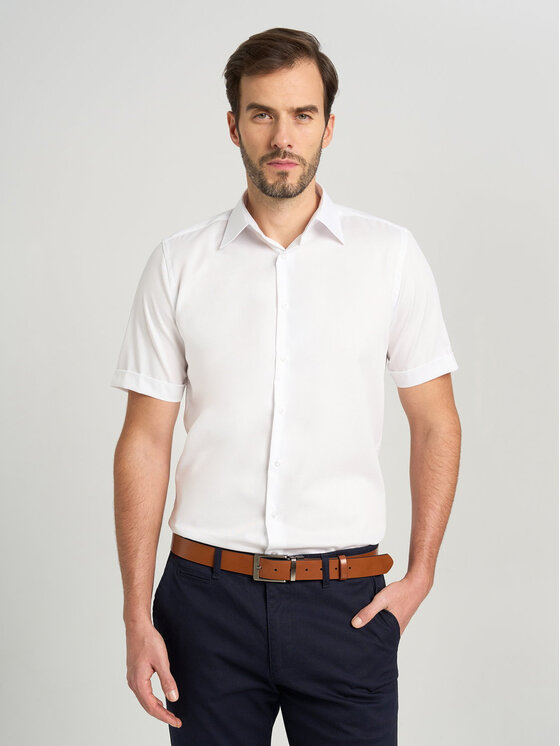 Willsoor Willsoor Koszula 27170bk Biały Slim Fit