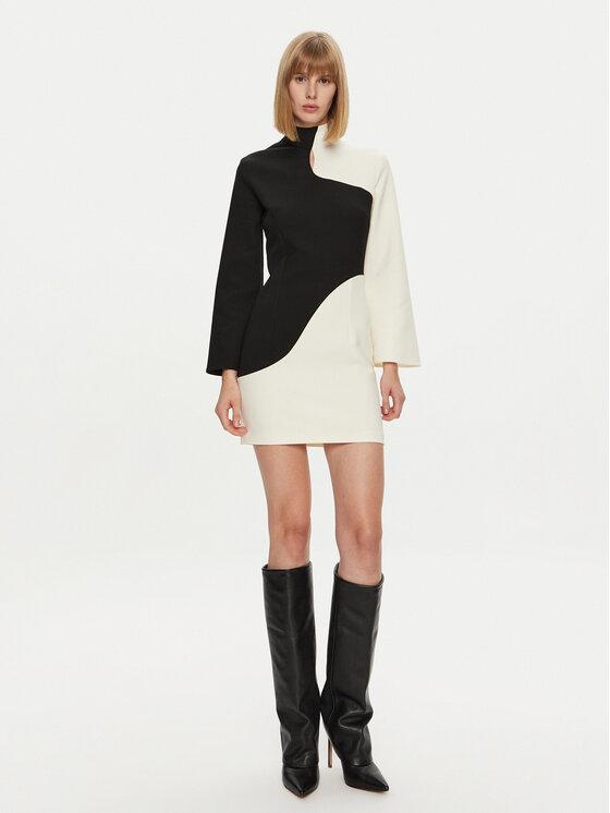Simona Corsellini Simona Corsellini Rochie cocktail A24CPAB016 Negru Relaxed Fit