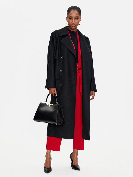 BOSS Boss Cappotto di lana Caspina 50518503 Nero Regular Fit
