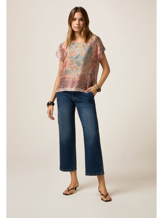 Oltre Oltre Blusa 2021J000786N0R6 Rosa Regular Fit