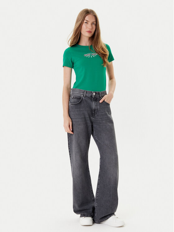 Guess Jeans Guess Jeans T-Shirt W5YI04 J1314 Zielony Slim Fit