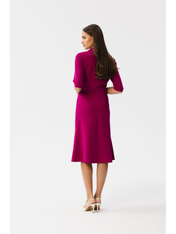 Stylove Stylove Sukienka koktajlowa S348 Fioletowy Modern Fit