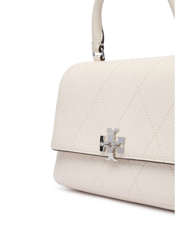 Tory Burch Tory Burch Táska Charlie Quilted Mini Top Handle Chain Wallet 186032 Krém