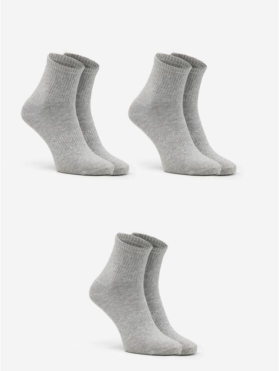 Urban Socks Urban Socks Zestaw 10 par wysokich skarpet męskich Zestaw 10 Par Krótkich Skarpet Męskich Szarych Urban Socks No Logo 41-46 Szary
