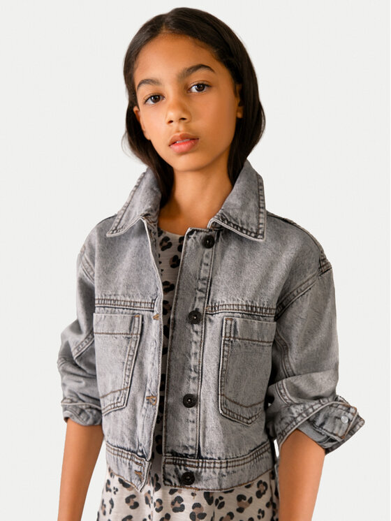 Mayoral Kurtka jeansowa 6406 Szary Regular Fit