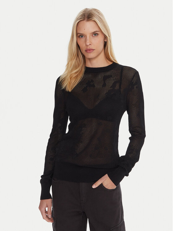 G-Star Raw G-Star Raw Sweater Pointelle D27724-B754 Fekete Regular Fit