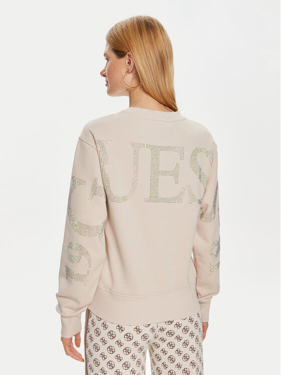 Guess Guess Bluza W4YQ17 KC8I0 Beżowy Regular Fit
