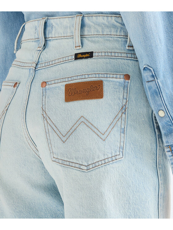 Wrangler Wrangler Szorty jeansowe COWBOY SHORT 5 INCH Niebieski Slim Fit