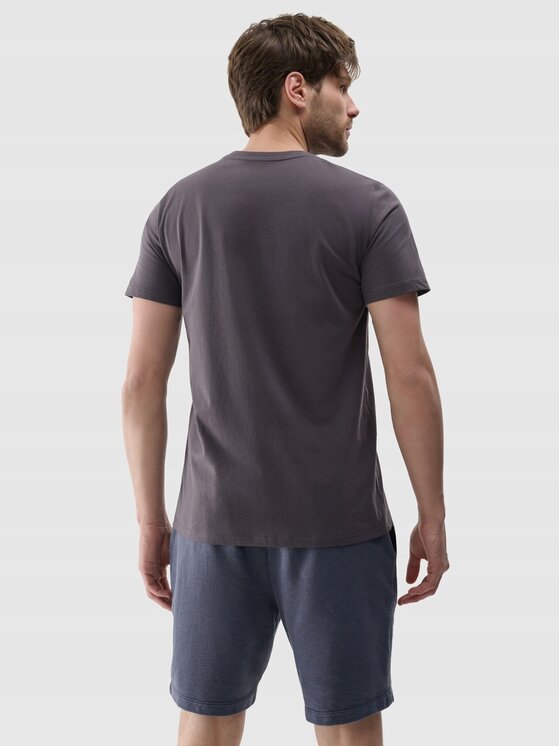 4F 4F T-Shirt 4FWspring_summer_2025TTSHM2074 Brązowy ciemny Regular Fit