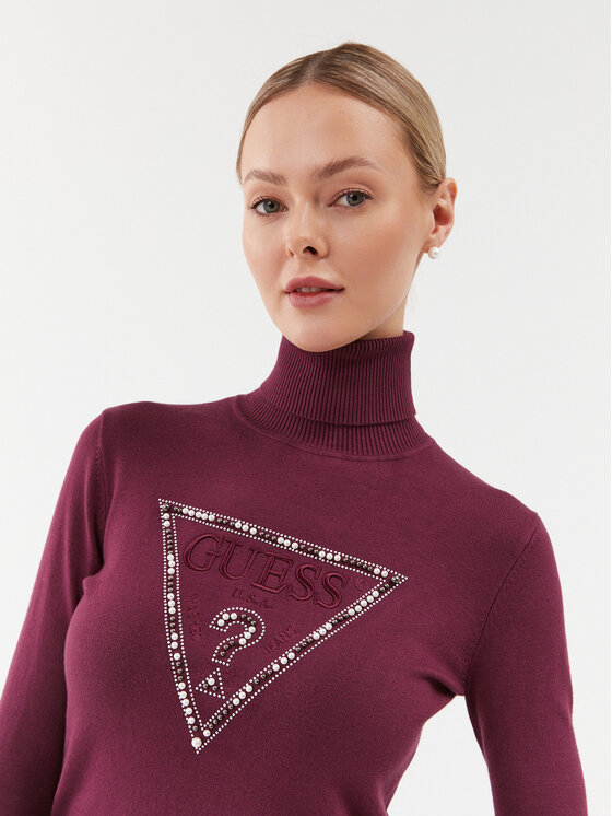 Guess Guess Krekls ar augstu apkakli W3BR23 Z2NQ2 Bordo Regular Fit