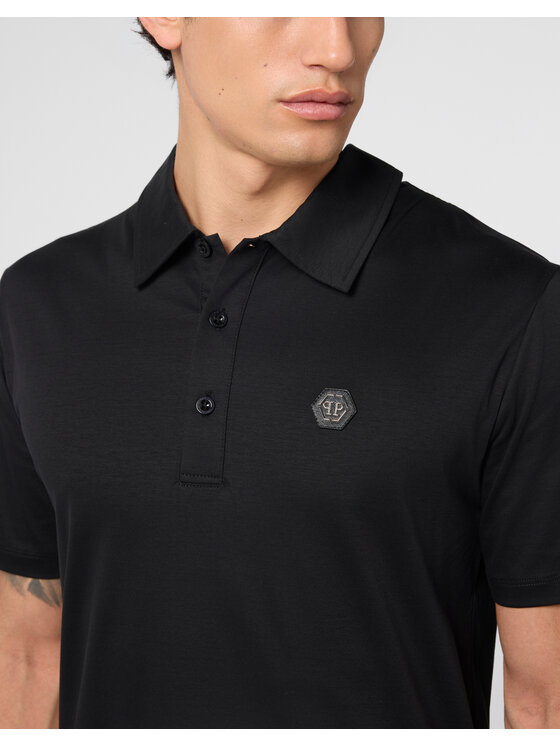 PHILIPP PLEIN PHILIPP PLEIN Polo 26257 Czarny Slim Fit
