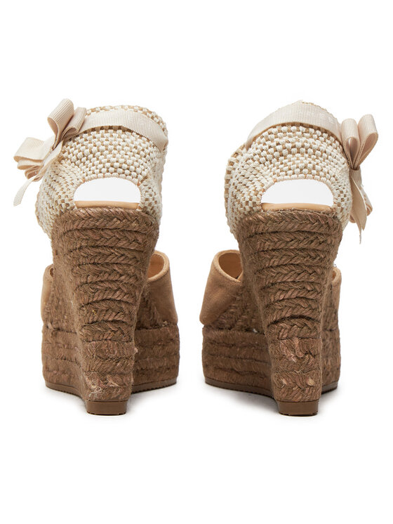 Manebi Manebi Espadrilles Hamptons Heart-Shaped Wedge Espadrilles W 1.6 WH Bézs