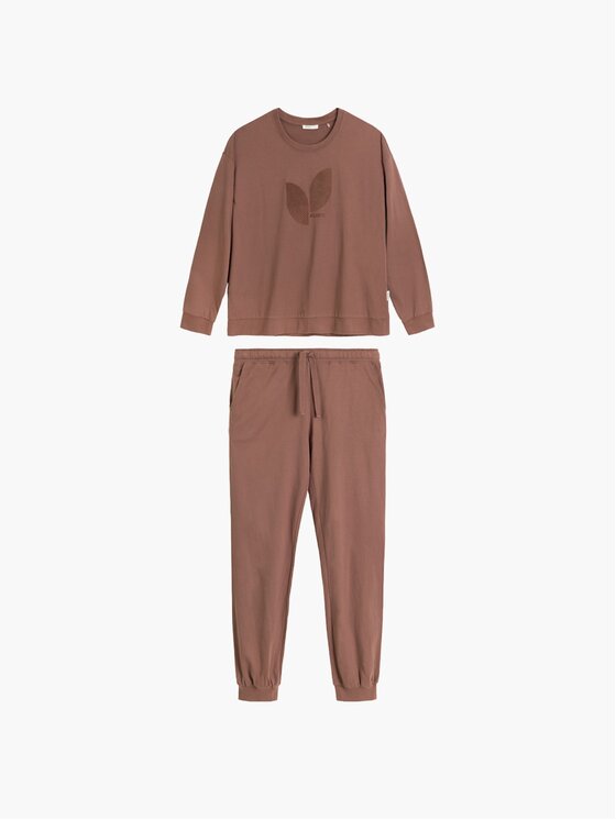Atlantic Atlantic Piżama Leaf Lounge Peach Effect Brązowy Regular Fit