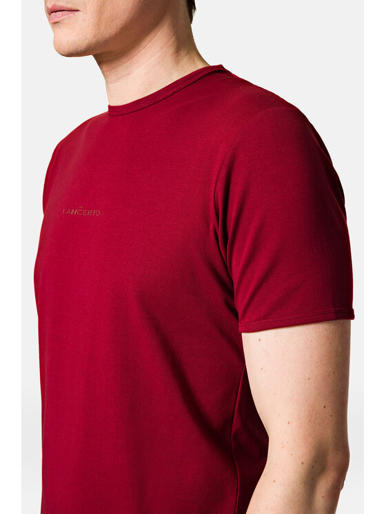 Lancerto Lancerto T-Shirt Steph TS073123000008 Bordowy Regular Fit