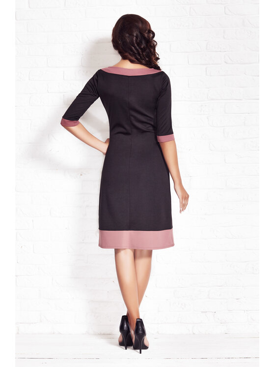 Awama Awama Vestito di maglia A077 Nero Basic Fit