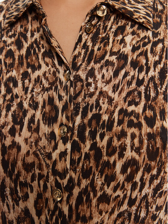 Just Cavalli Just Cavalli Košulja 79PAL228 JS496 Smeđa Slim Fit
