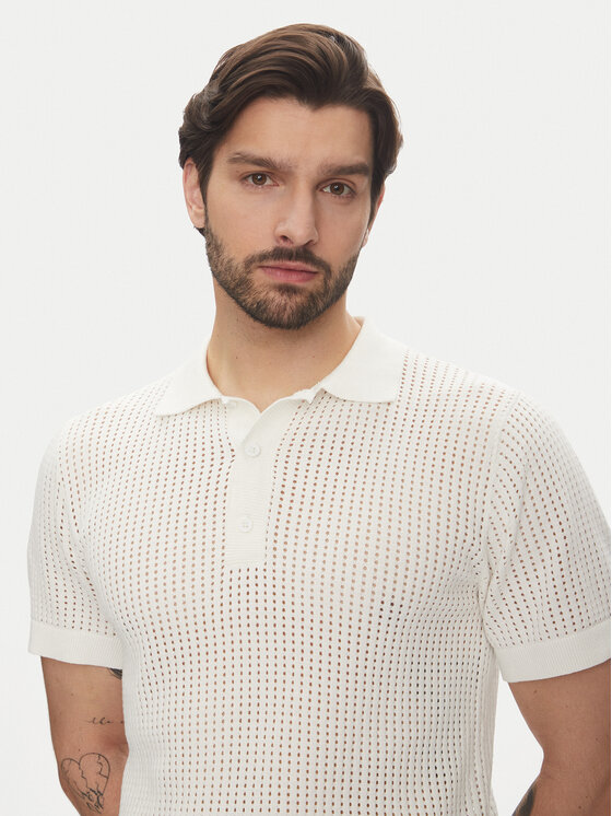 Lindbergh Lindbergh Polo 30-804126 Écru Relaxed Fit