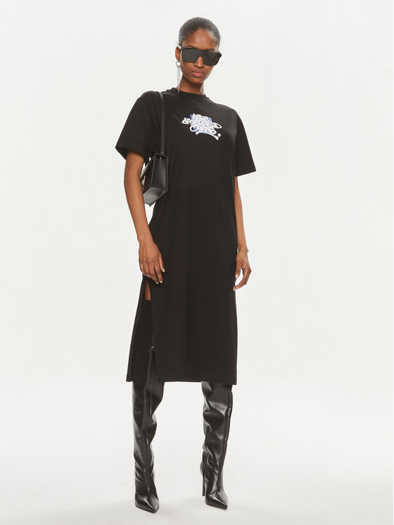 Karl Lagerfeld Jeans Karl Lagerfeld Jeans Φόρεμα καθημερινό 241J1300 Μαύρο Regular Fit