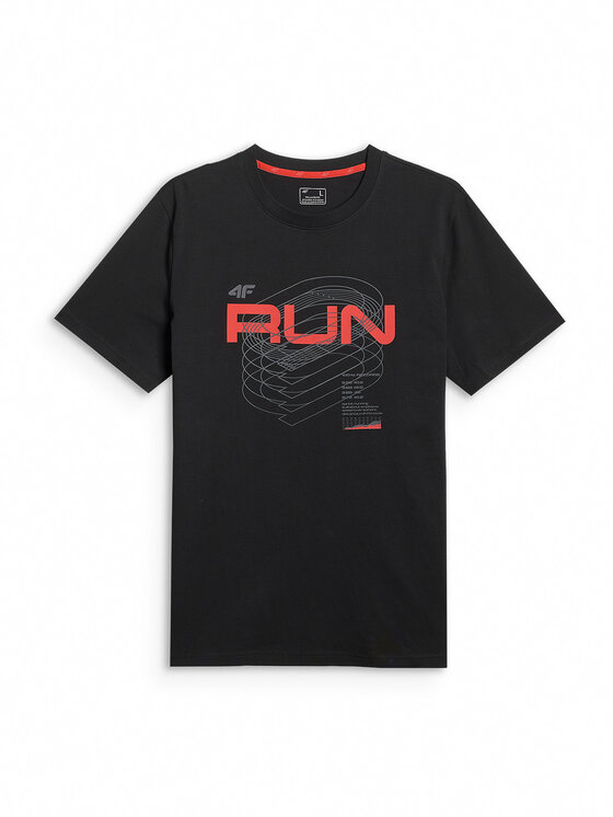 4F 4F T-Shirt MONOCHROME MOVEMENT Czarny Regular Fit
