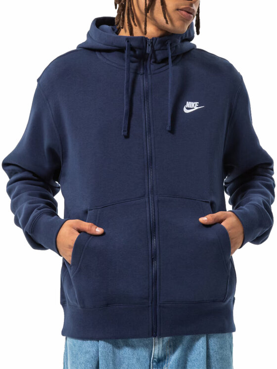 Nike Nike Bluza Sportwear Club Hoodie FZ Granatowy Regular Fit