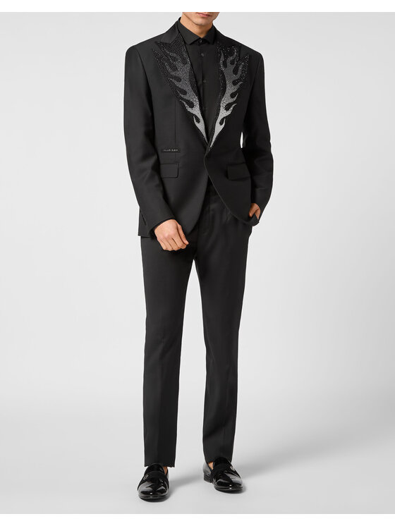 PHILIPP PLEIN PHILIPP PLEIN Marynarka 20729 Czarny Regular Fit
