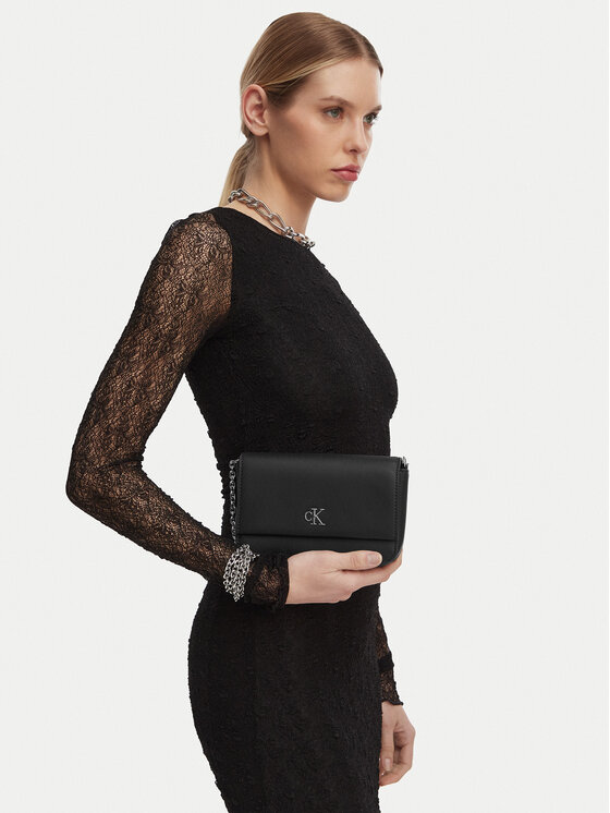 Calvin Klein Jeans Calvin Klein Jeans Дамска чанта Minimal Monogram Ew Flap Ch25 T K60K611951 Черен
