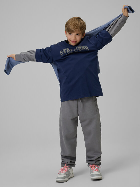 4F 4F T-Shirt CAMPUS VIBES Granatowy Loose Fit