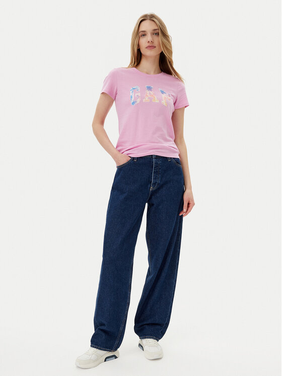 Gap Gap Majica 776775-06 Roza Regular Fit