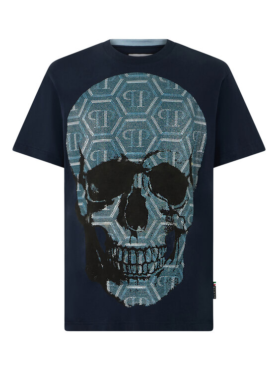 PHILIPP PLEIN PHILIPP PLEIN T-Shirt 31298 Granatowy Regular Fit
