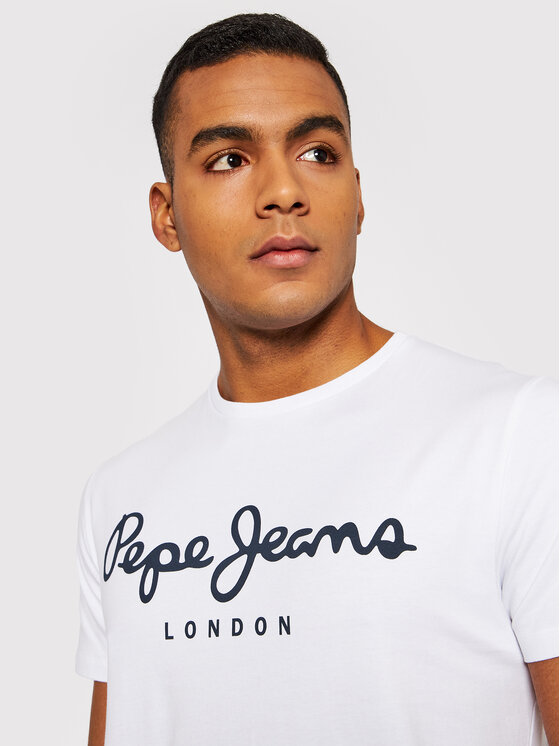 Pepe Jeans Pepe Jeans T-Shirt Original PM508210 Biały Slim Fit