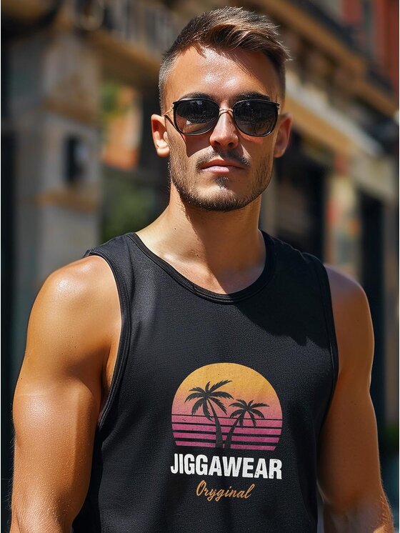 Jigga Wear Jigga Wear Tank top Tank Top Męski Czarny / Pomarańczowy Jigga Wear Vice M Czarny Regular Fit