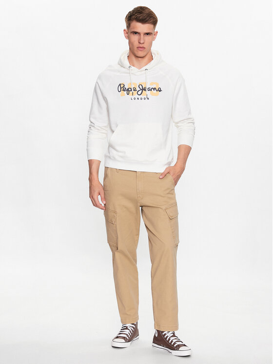 Pepe Jeans Pepe Jeans Mikina Meier Hoodie PM582482 Bílá Regular Fit